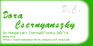 dora csernyanszky business card